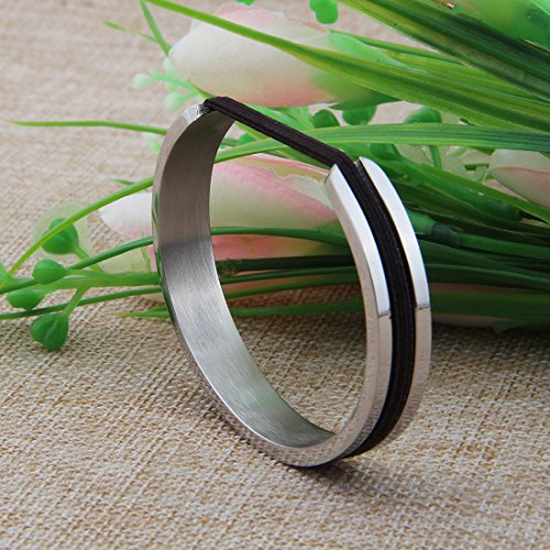 Zuo Bao Handstamped Inspirational Message Hair Tie Bracelet Stainless Steel Grooved Cuff Bangle For Women Girls #TOP4