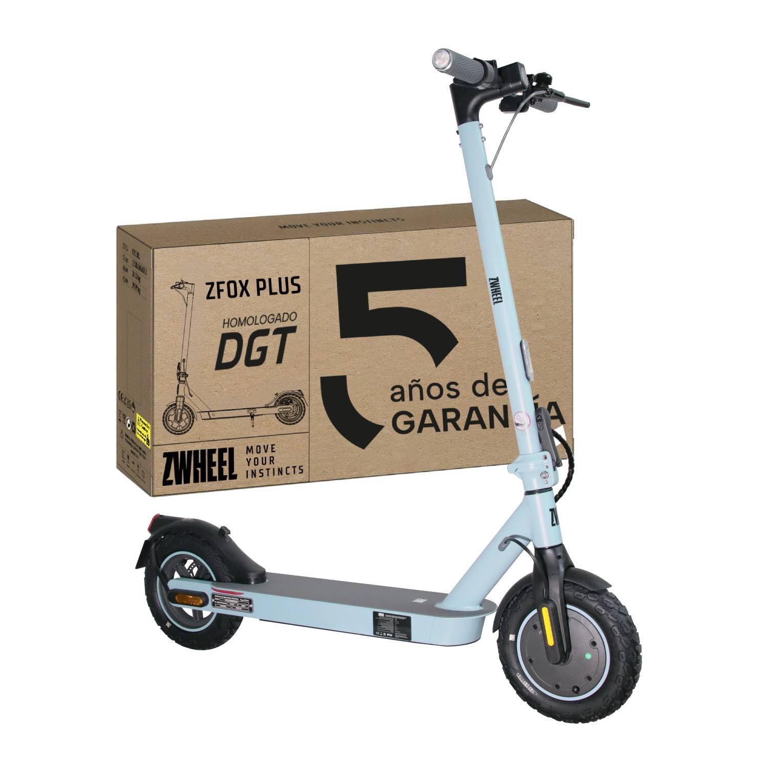 ZWHEEL Patinete Eléctrico Adultos Homologado DGT - 600W-800W MAX, 20-40km Autonomía con Regeneración al Frenar -Suspensión Hidráulica Mejorada, IP54, Ruedas 8,5" & 10" - Pantalla y App