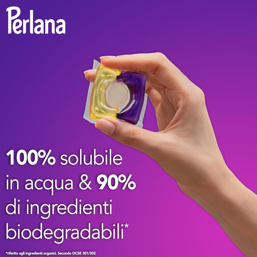 Perlana Renew Caps Black - Detergente en cápsulas para lavadora, fórmula 3 en 1, ideal para todas las prendas oscuras, paquete de 18 lavados