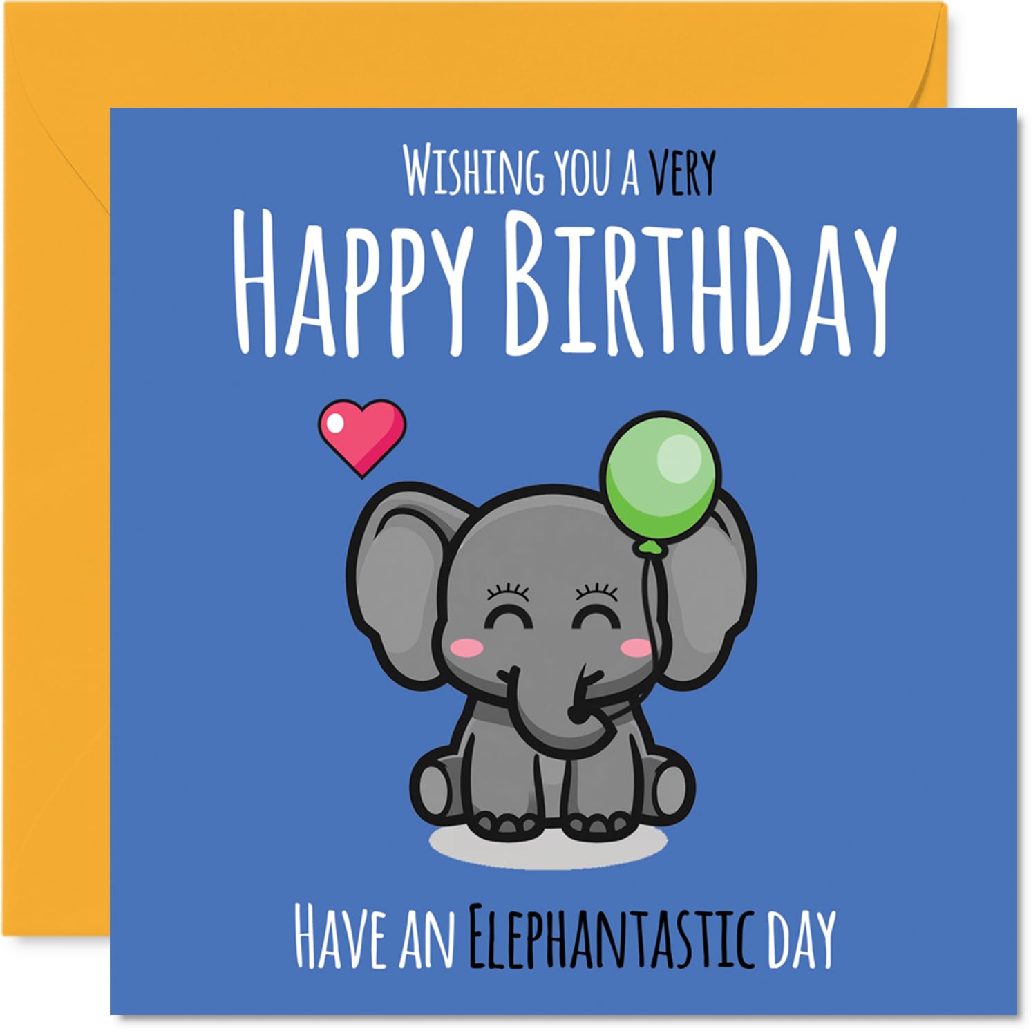 Family Birthday Card - Have An Elephantastic Day - Happy Birthday Card for Family from Colleague Friends, 145mm cute elephant Bday Greeting Cards