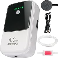 Vista 7 de Ghosthorn Silent Dual Operating Mode Rechargeable Aerator for Fish, Large Capacity Aquarium Air Pump with Universal Clip for Most Bait Buckets
