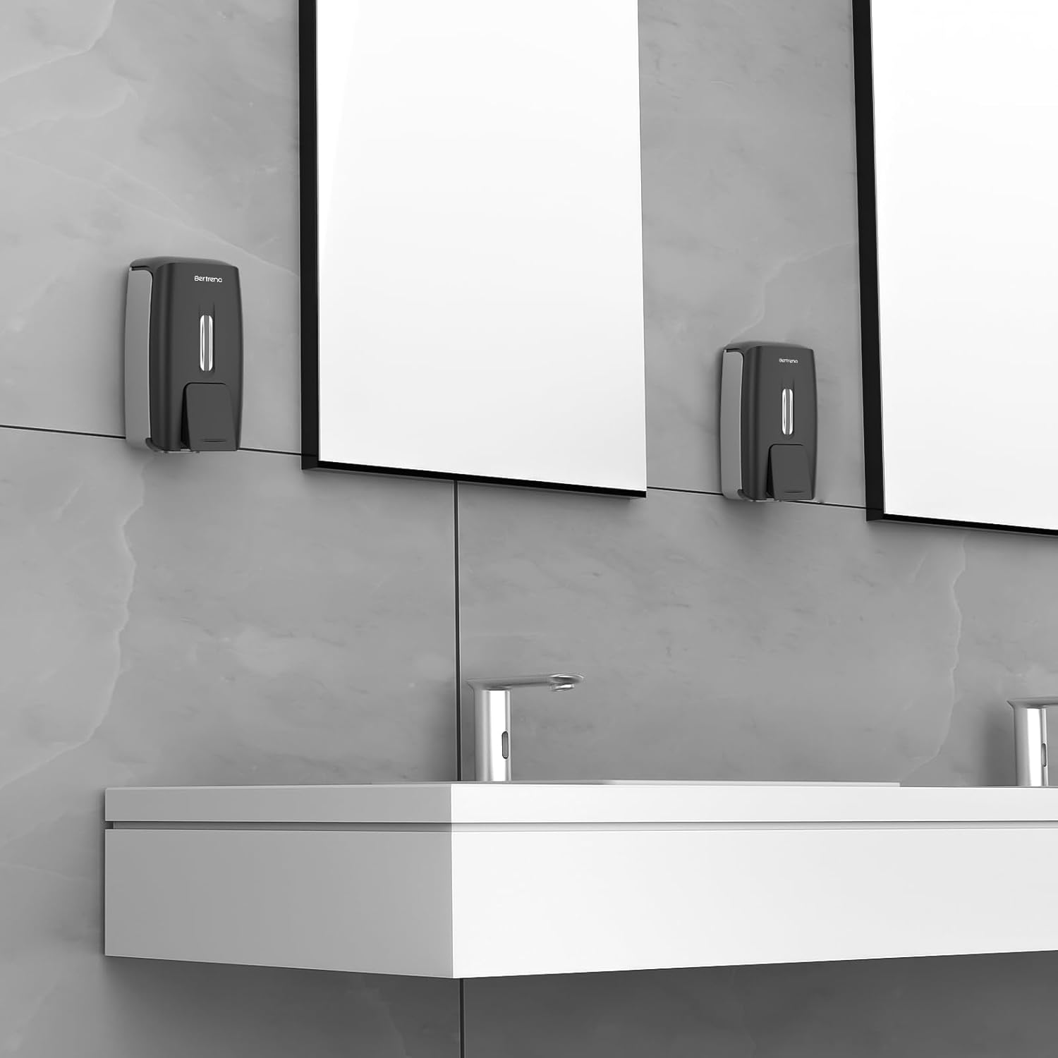 Commercial Soap Dispenser Wall Mount Manual Pump Hand Soap Dispenser 800ml Gel Liquid Hand Sanitizer Dispenser Self Adhesive for Home Bathroom (Black) - Image 9