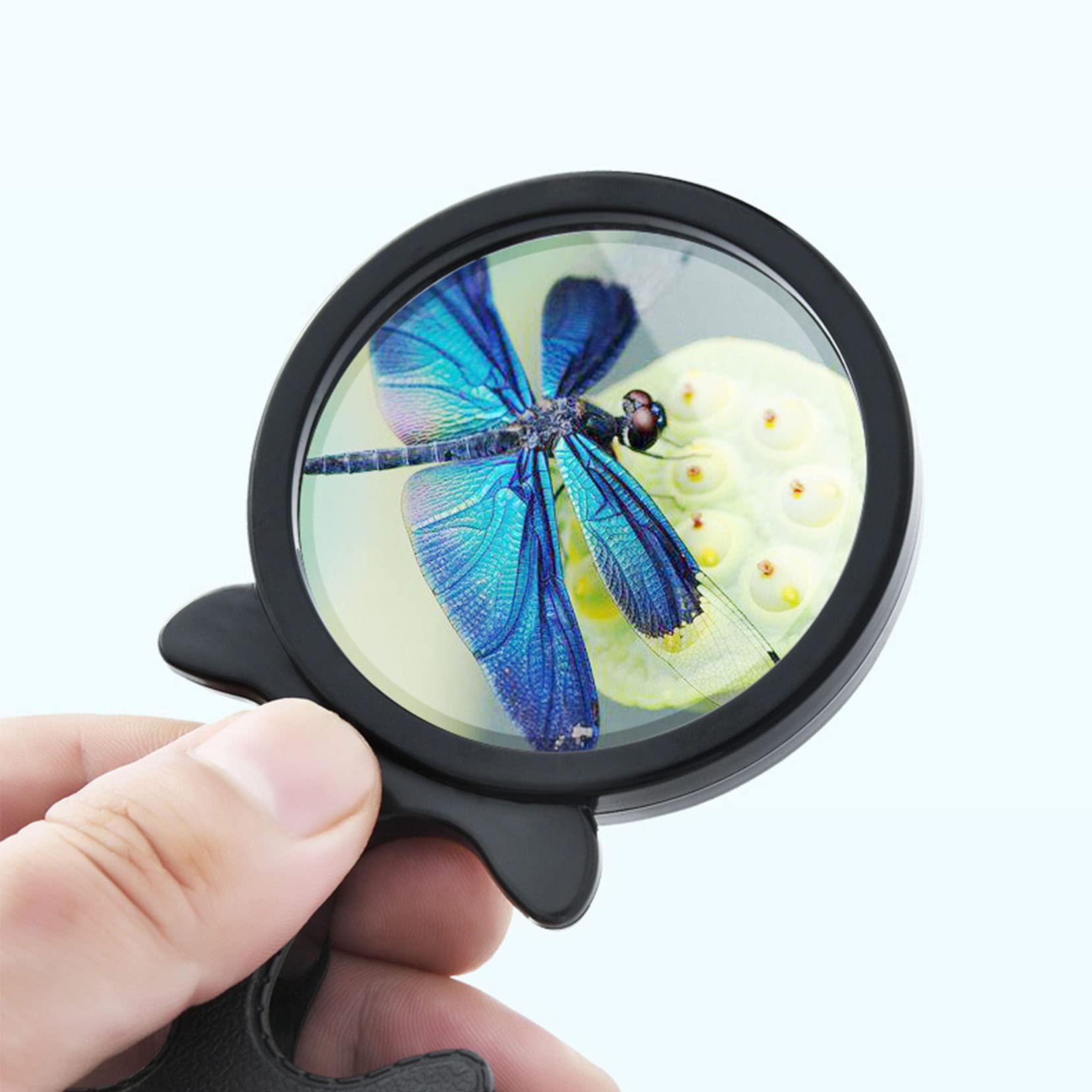 ESNY 2 szt. 10 x mini etui z klapką ze szkła powiększającego z obrotową pochwą ze skóry ochronnej do czytania, nauki, biżuterii, hobby, książek, rozmiar obiektywu 55 mm, twarda obudowa