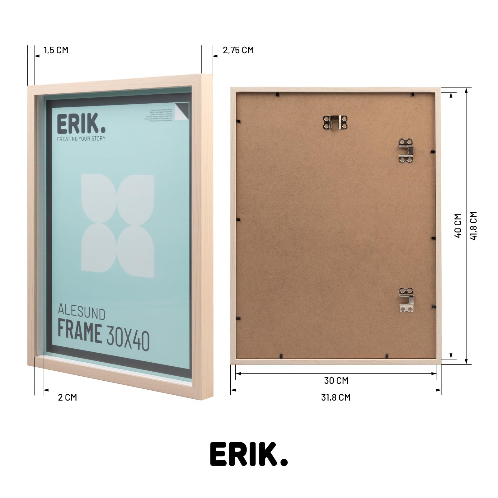 Cadre 40x50 Bois Encadrement Tableau Grupo Erik - Cadre 30 X 40 Cm - Argenté | Cadre Poster, Affiche Cadre 30x45 Cadre 40x50 Cm Blanc