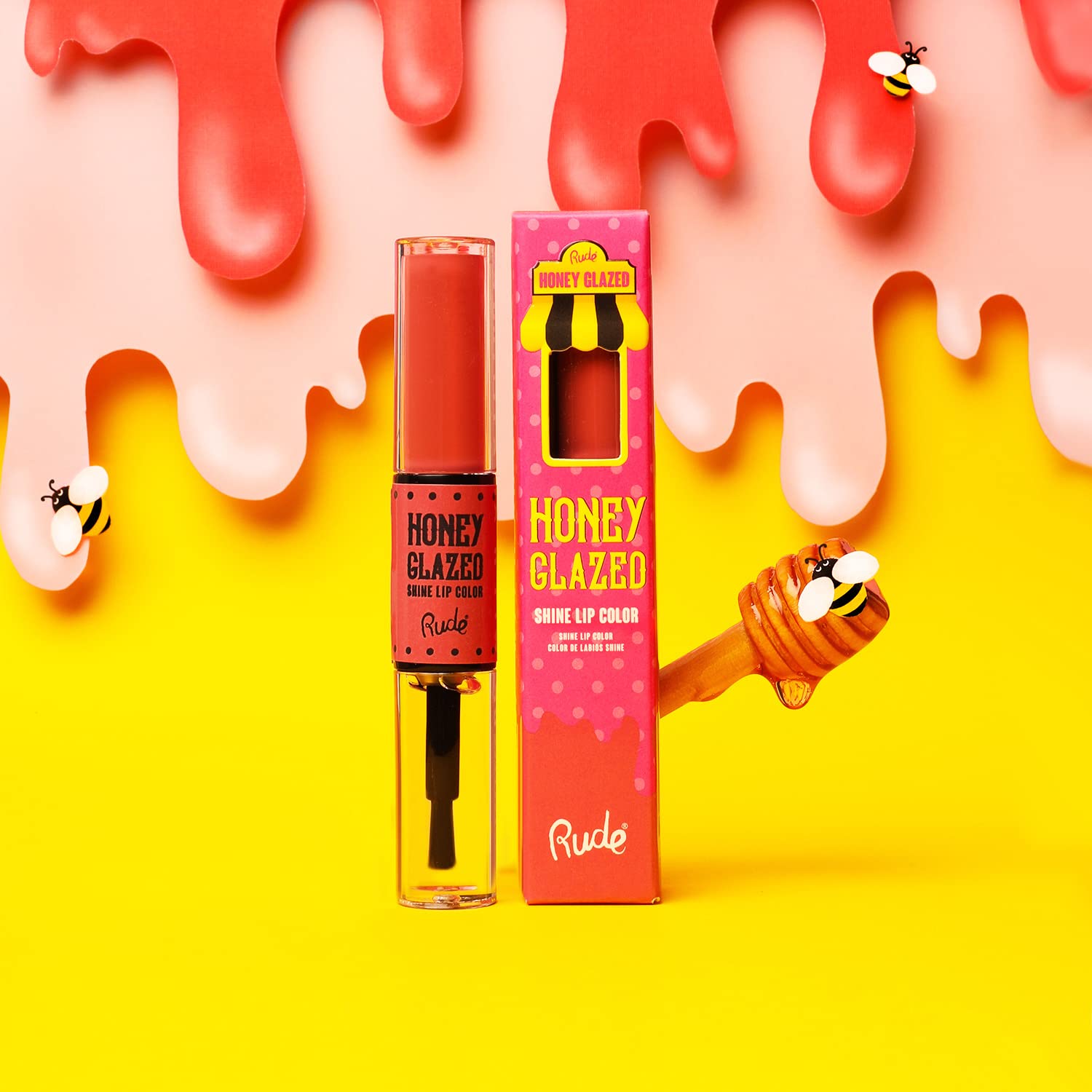 RUDE Honey Glazed Matte Ultra Shine Lip Gloss Color (Cinnamon Twist)