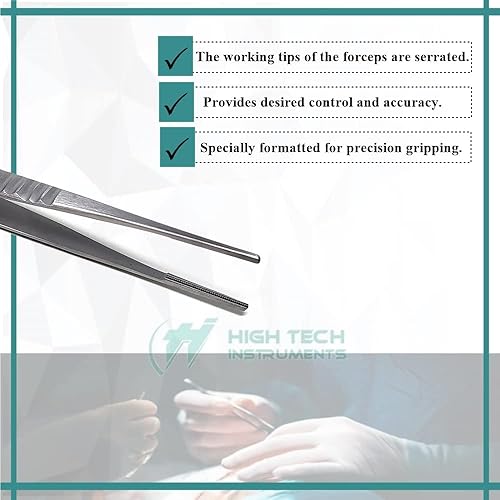 Vista 22 de Debakey - Pinzas de laboratorio de acero inoxidable para agarre (10 pulgadas)