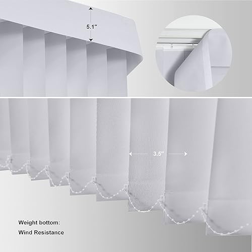 Miniatura 5 de Yoolax persianas motorizadas verticales funciona con Alexa, filtro de luz inteligente ventana persiana tamaño personalizado, listones de control de