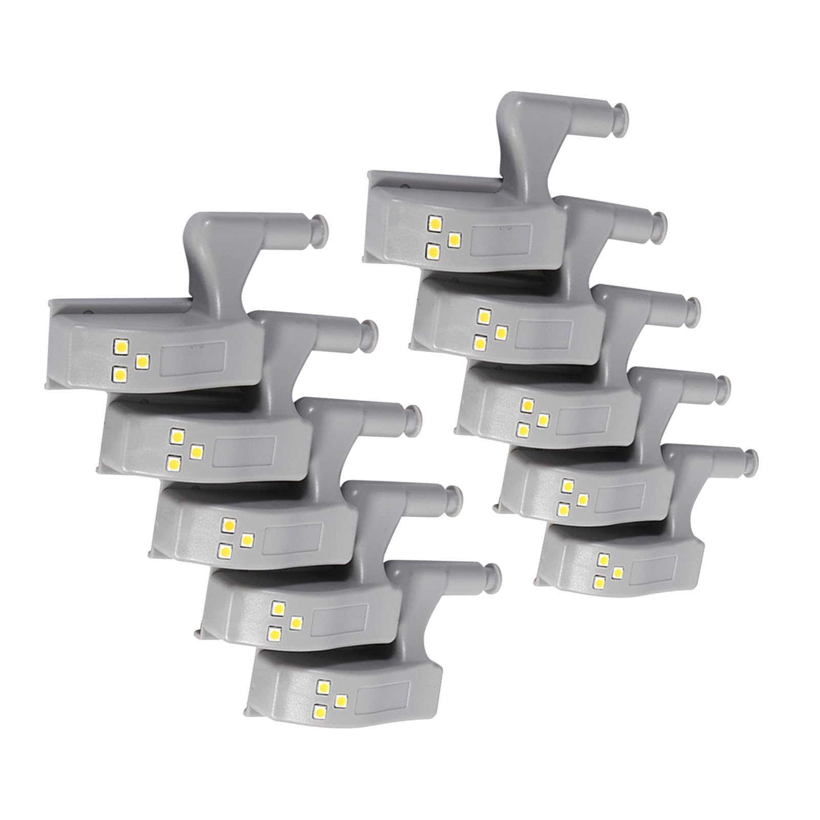 Majatou 10 Pieces of Smart Sensing LED Hinge Lights, Cabinets, Home Night Lights, Living Rooms, Bedrooms, Kitchens, Cabinets, Wardrobes (Cold White) (White Light)