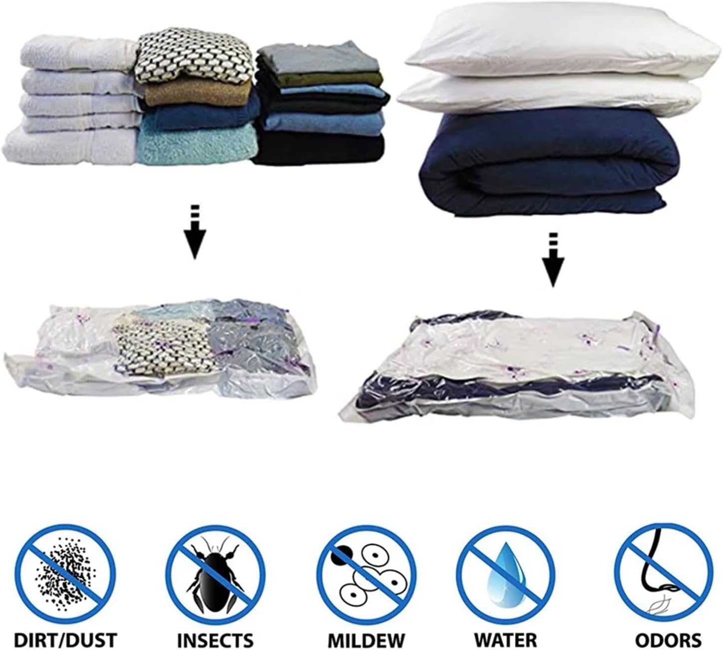 Jumbo Large Ziplock Vacuum Seal Bags for Bedding Clothes Pillows Storage Sealer Compression Packing Travel Hand Pump Accessories