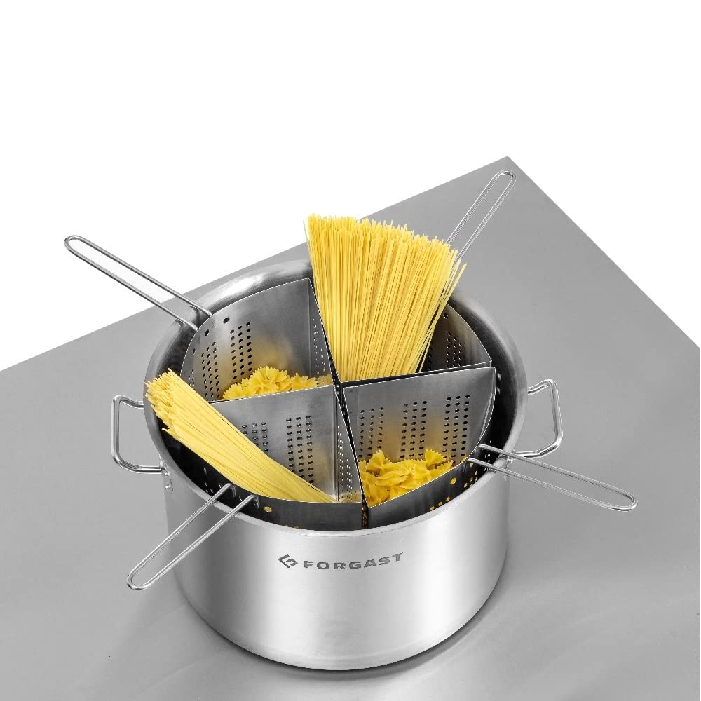Cestello Divisorio per Pentola Casseruola Spaghettiere, Spiccio Singolo in Acciaio Inox, Cestello di Cottura per Pasta Spaghetti Gnocchi, con Manico Comodo 17,5 cm