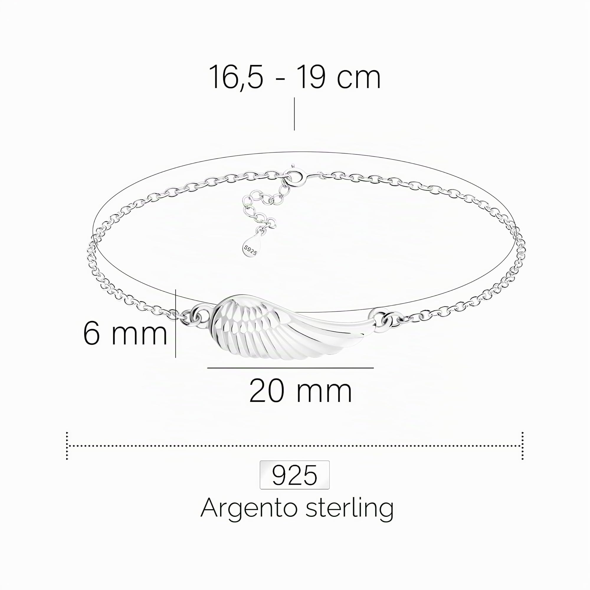 Sofia Milani - Bracciale da Donna in Argento 925 - Ciondolo a Piuma