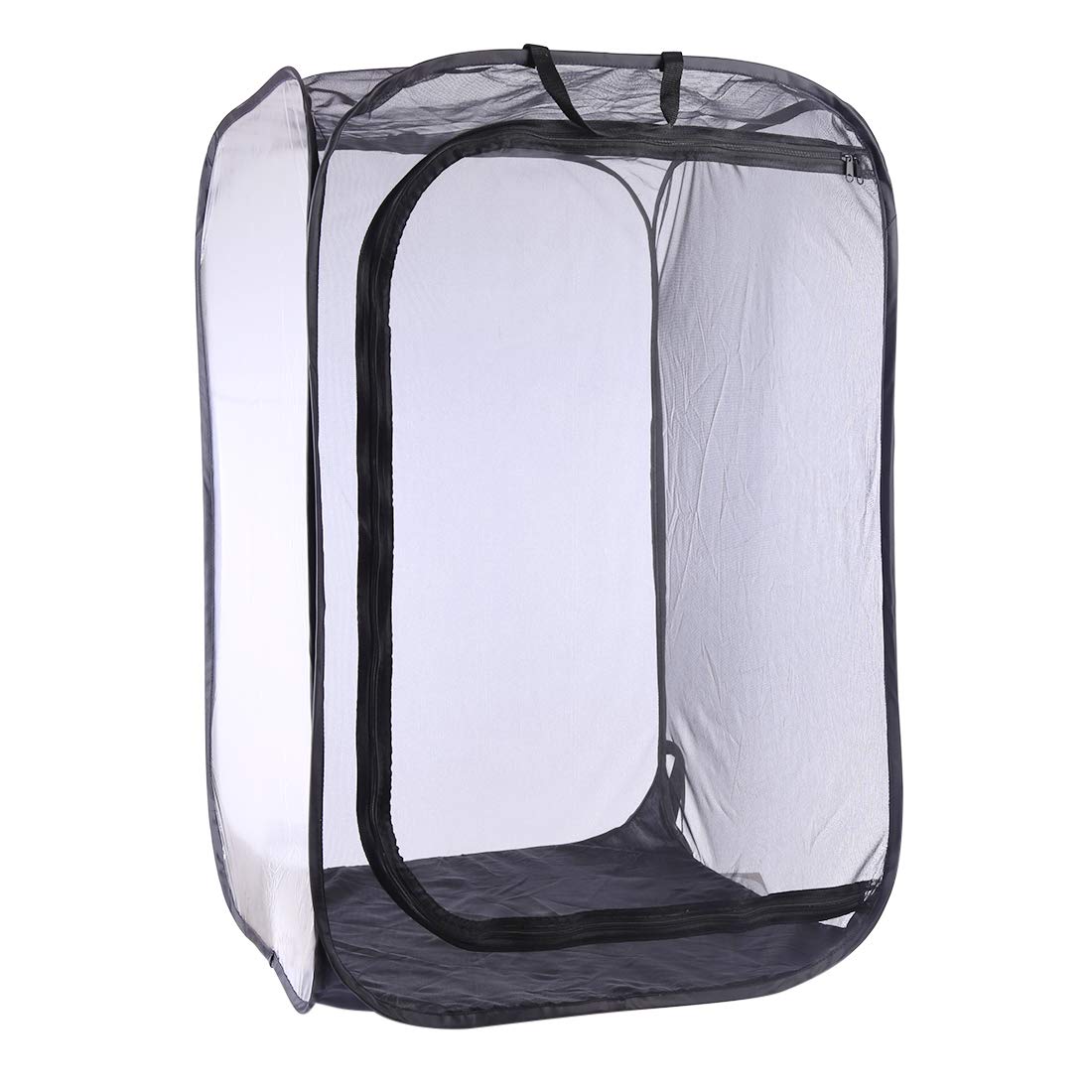 Jaula para Insectos y Mariposas (Plegable, Malla), Color Negro, Malla y PVC, 60 x 60 x 90 cm, Large