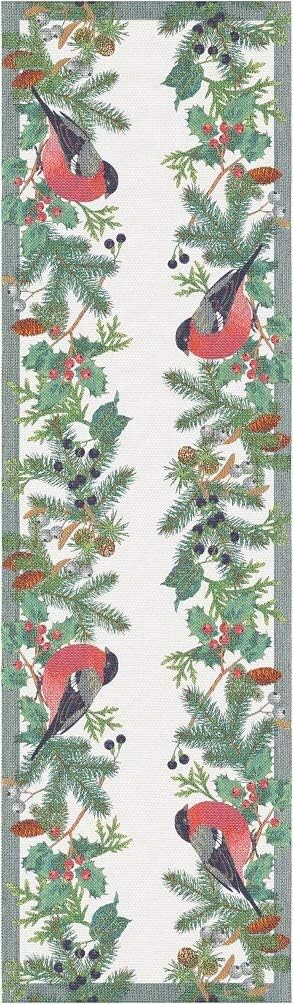 Ekelund Master Weavers - Domherre - @14" x 47" Natural Organic Cotton Fine Swedish Table Runner