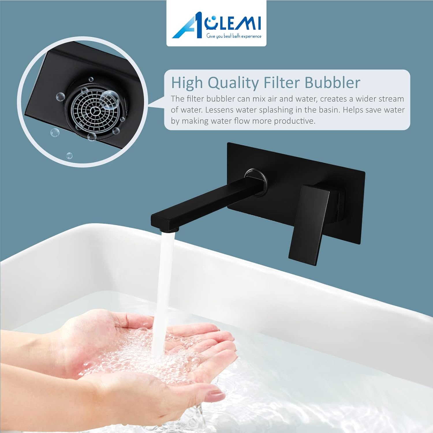 Exclusive Discount 90% Price Aolemi Matte Black Wall Mount Bathroom Faucet Single Handle Vessel Sink Mixer Tap Solid Brass Faucet Rough in Valve Included Best Quality 🔥 Aolemi Matte Black Wall Mount Bathroom Faucet Single Handle Vessel Sink Mixer Tap Solid Brass Faucet Rough in Valve Included