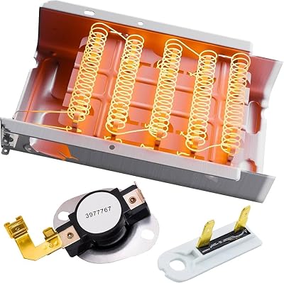 Y2Parts 279838 Dryer Heating Element Kit, with 3977767 Thermostat and 3392519 Thermal Fuse