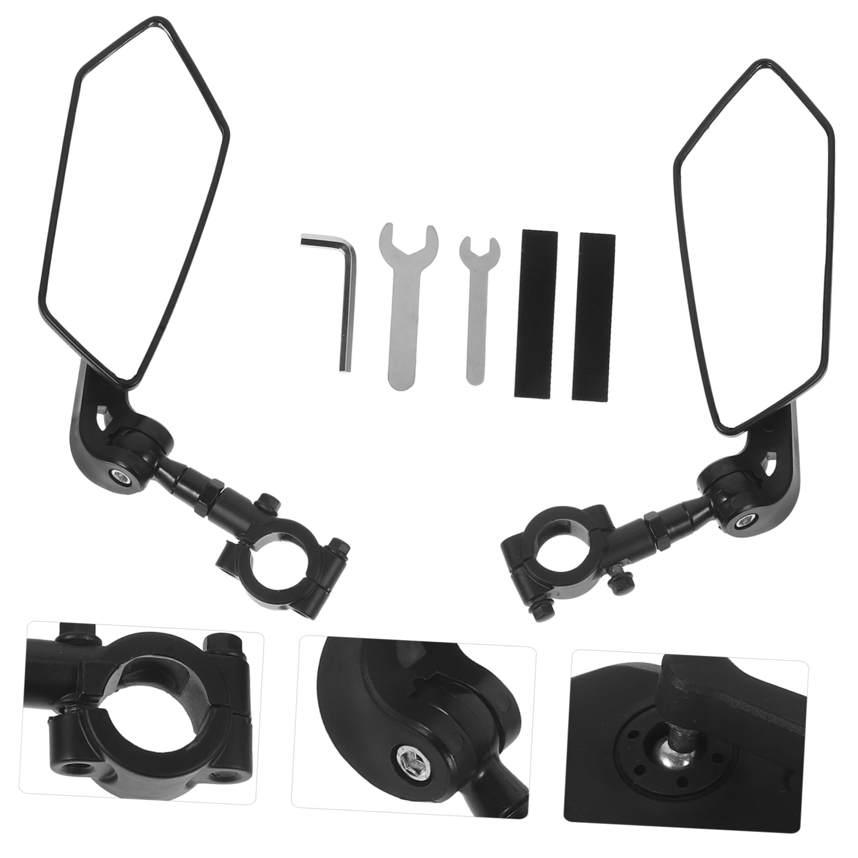 Gatuida Specchietti Retrovisori per Bici Elettrica, 2 Pezzi, in Plastica Nera, Altezza Regolabile, Visione Ampia, per Manubrio