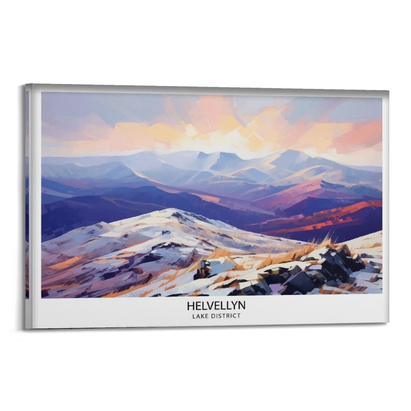 xiaoxiaoshen Helvellyn Lake District English Mountain Landscape Peak Cumbria Hiking UK Canvas Poster Wall Art Prints Room Aesthetic Murals Bedroom And Living Decorations 12x18inch(30x45cm)