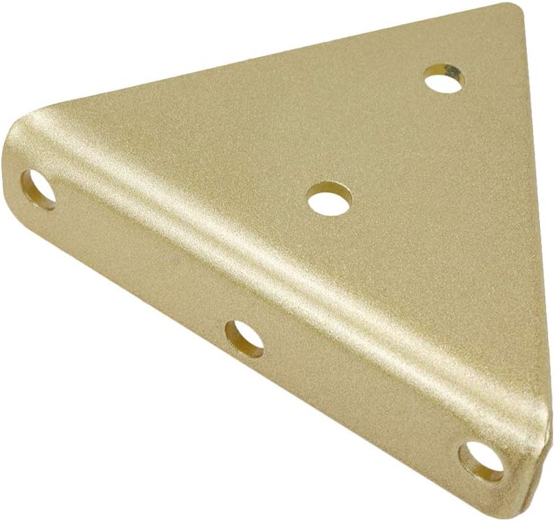 Geesatis 4 Pcs Wall Mounted Shelving Brackets Triangle Support Shelf Bracket Heavy Duty Hanging Bracket, with Mounting Screws, Gold