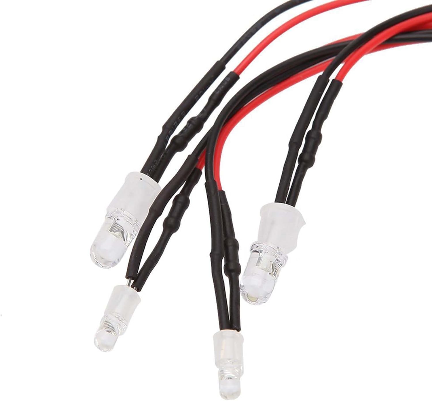 2 Pack RC Car 4 LED Light Kit, White Headlight Red Taillight for 1/12 1/10 1/8 RC Models Car Truck Lighting