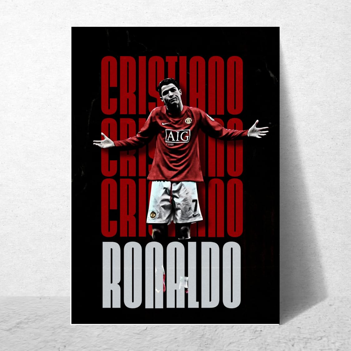 Good Hope Footballer Ronaldo Poster 12x18 Inch, Players Motivational wihtout frame Posters, Footballers without framed Posters Real Madrid, Juventus, Manchester United Football Player Poster for wall decor, Living room, Dining hall decoration, Kitchen, Sports Room, Bedroom, Office, Gym 2