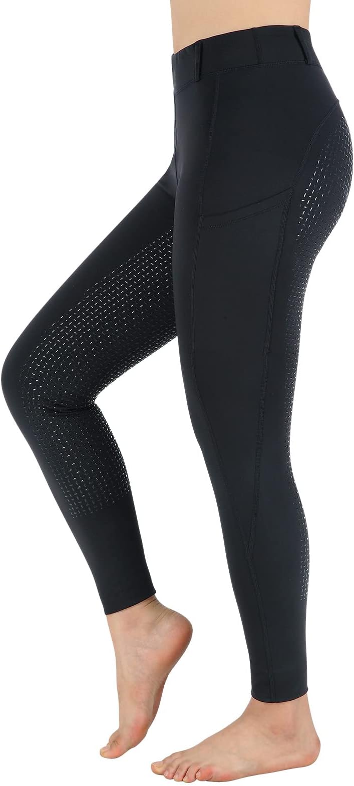 TurnhierWomen Winter Riding Equestrian Pants Fleece Lined Equestrian Breeches Horseback Silicone Pockets