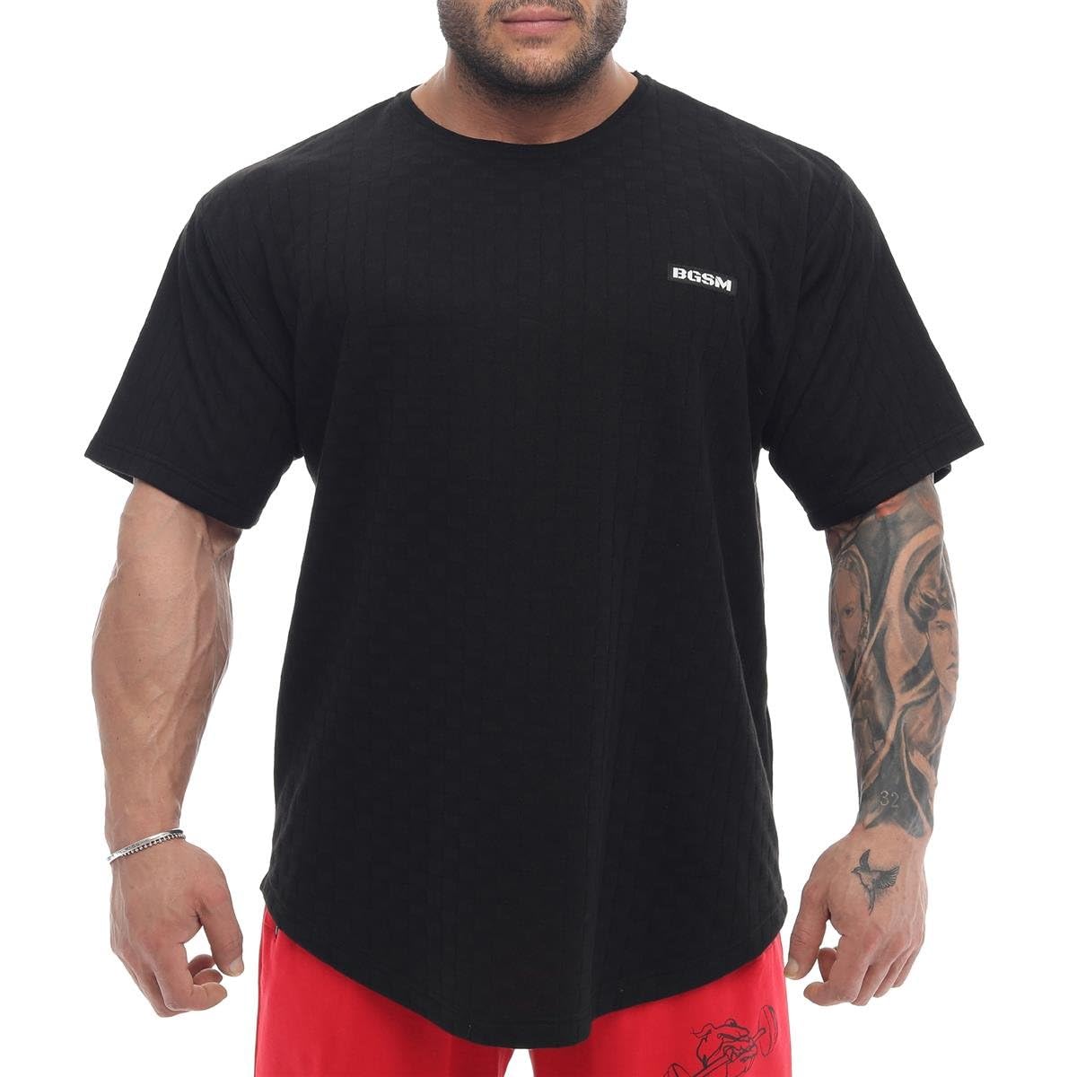 T-shirt pour homme Oversize Gym Fitness Musculation Gym Fitness Bodybuilding Haut de style de vie élastique et léger