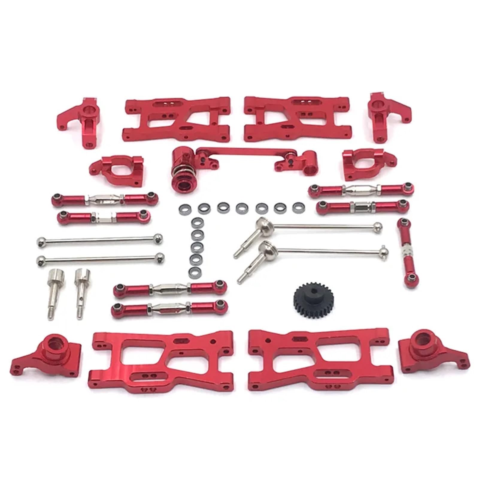 Rc Brazos Oscilantes Para Wltoys 144010 144002 1/14 124017 124019 124018 144001 124007 1/12 Metal Kit Dirección Brazo Oscilante Piezas Modificadas Reparación Coche RC(Red)