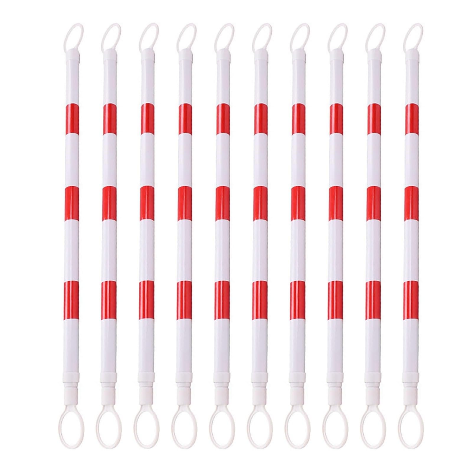 WOTZOV 1.2-2.2M Expandable Traffic Cone Bar, Flexible Plastic Safety Barrier Pole, Temporary Crowd Control System, Foldable 10-Pack For Events & Traffic Management
