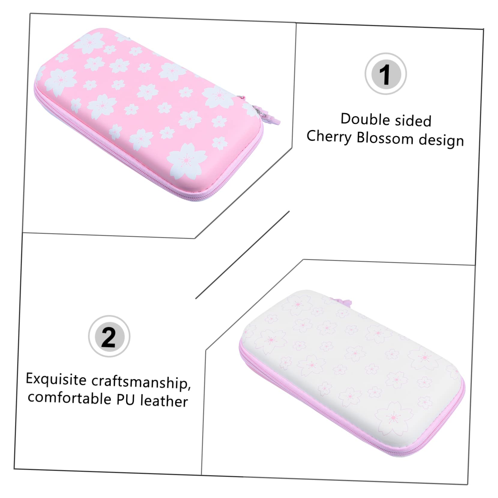 Toyvian Game Console Carry Case for Wear Resistant Bag with Detachable Strap Splashproof Hard Shell Protection Organizer for Games and Accessories for Travel and Storage