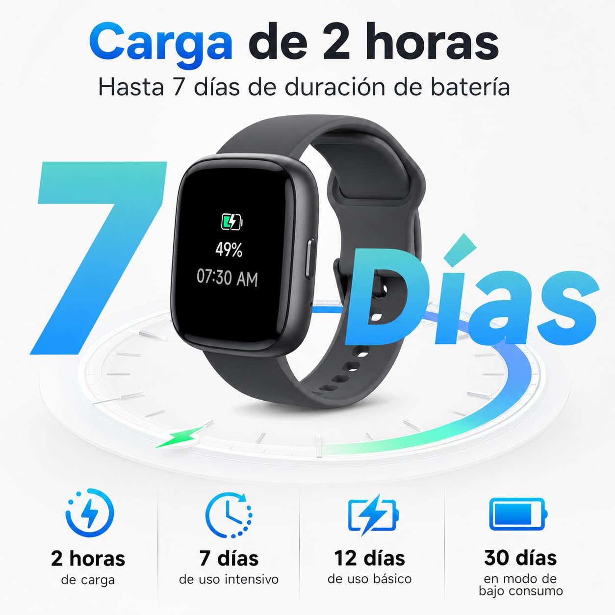 VRPEFIT - Smartwatch Hombre/Mujer, notificaciones Whatsapp, Pantalla táctil 1.8" HD, Llamadas Bluetooth, Ritmo cardíaco, SpO2, sueño, 100+ Modos Deportivos, IP68, Android/iOS