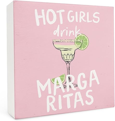 Miniatura 10 de Letrero de Caja de Madera de Martini, 5x5 Pulgadas, Extra Dirty Please, Decoración de Cóctel, Decoración de Carrito de Bar Casero, Estante de Mesa