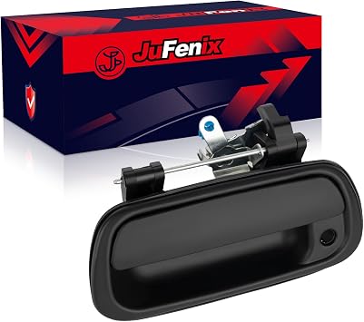 Tailgate Handle Liftgate Latch Handle with Keyhole & Rod Clips - Compatible with Toyota Tundra 2000-2006 - Black - Replace# 69090-0C010, 69090-0C030-C0