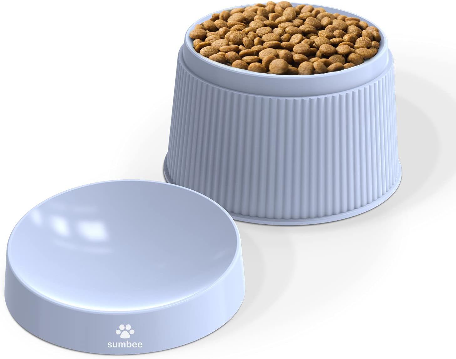 Sumbee Elevated Cat Food Bowls, Raised Small Dog Bowl, Cat Dishes for Food and Water, 17° Tilted Widen Feeding Bowls for Cute Pet, Puppy…