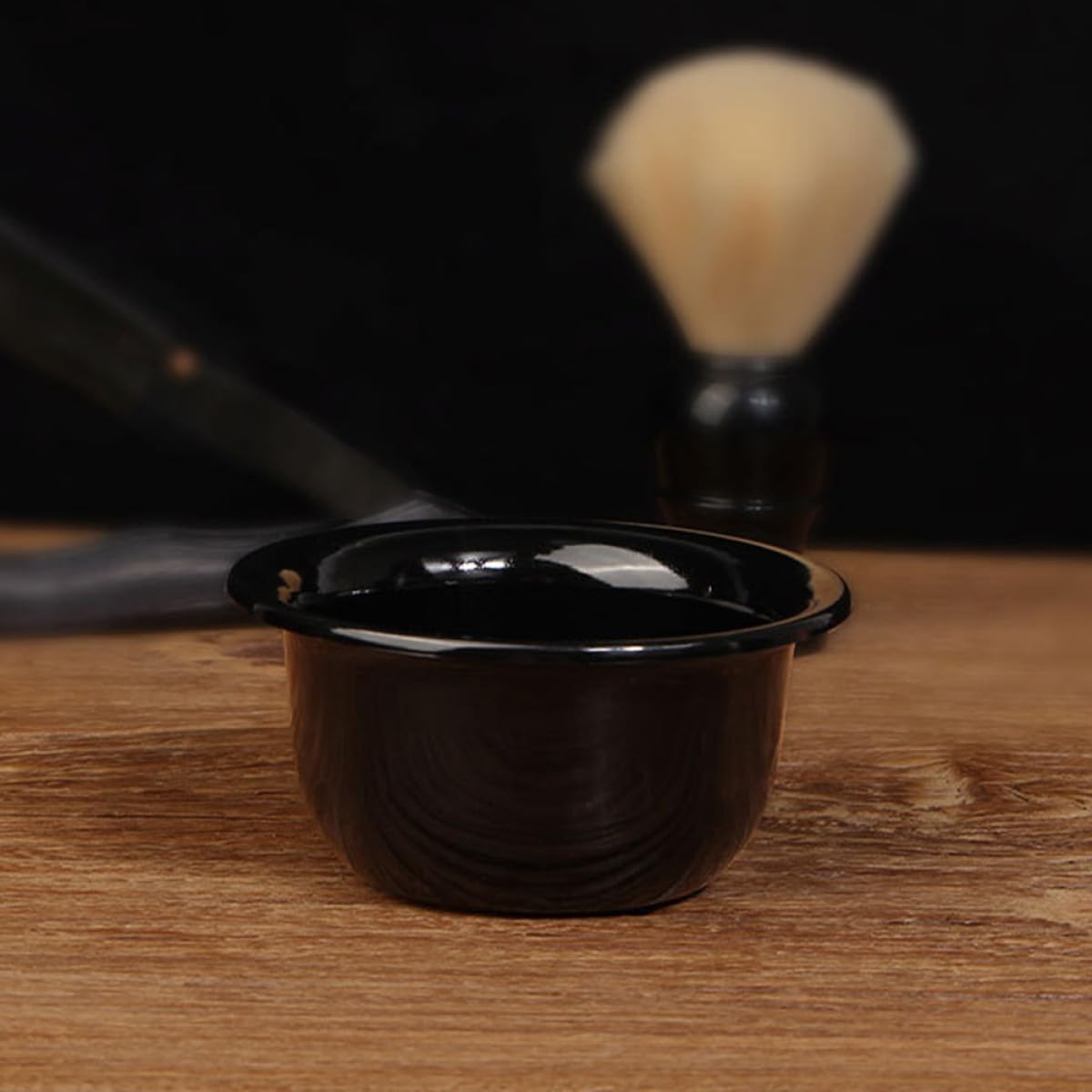 Reusable Men’s Shaving Foam Bowl Set 3pcs Black Shave Soap Cup Household Shaving Tool for Wet Shave Grooming
