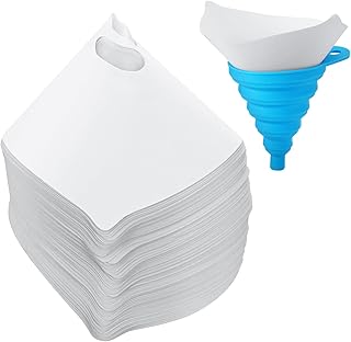 JANYUN 100Pcs Paint Filter, 190 Micron Resin Filter Disposable Paint Strainers for Automotive Spray Paint, Art Painting Cooking Oil Filter with Cone Silicone Funnel Filter
