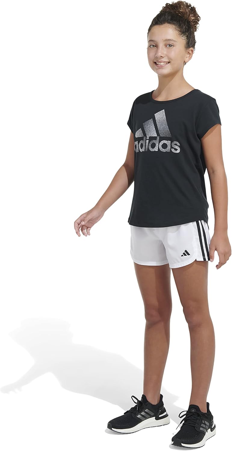 adidas Girls Aeroready® 3-Stripes Woven Pacer Color Shorts - Image 4