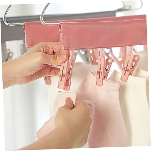 Miniatura 5 de Percha de tela plegable de 6 piezas de perchas de tela plegables Perchas de tela portátil para secadora Estante de secado plegable Clip de ropa