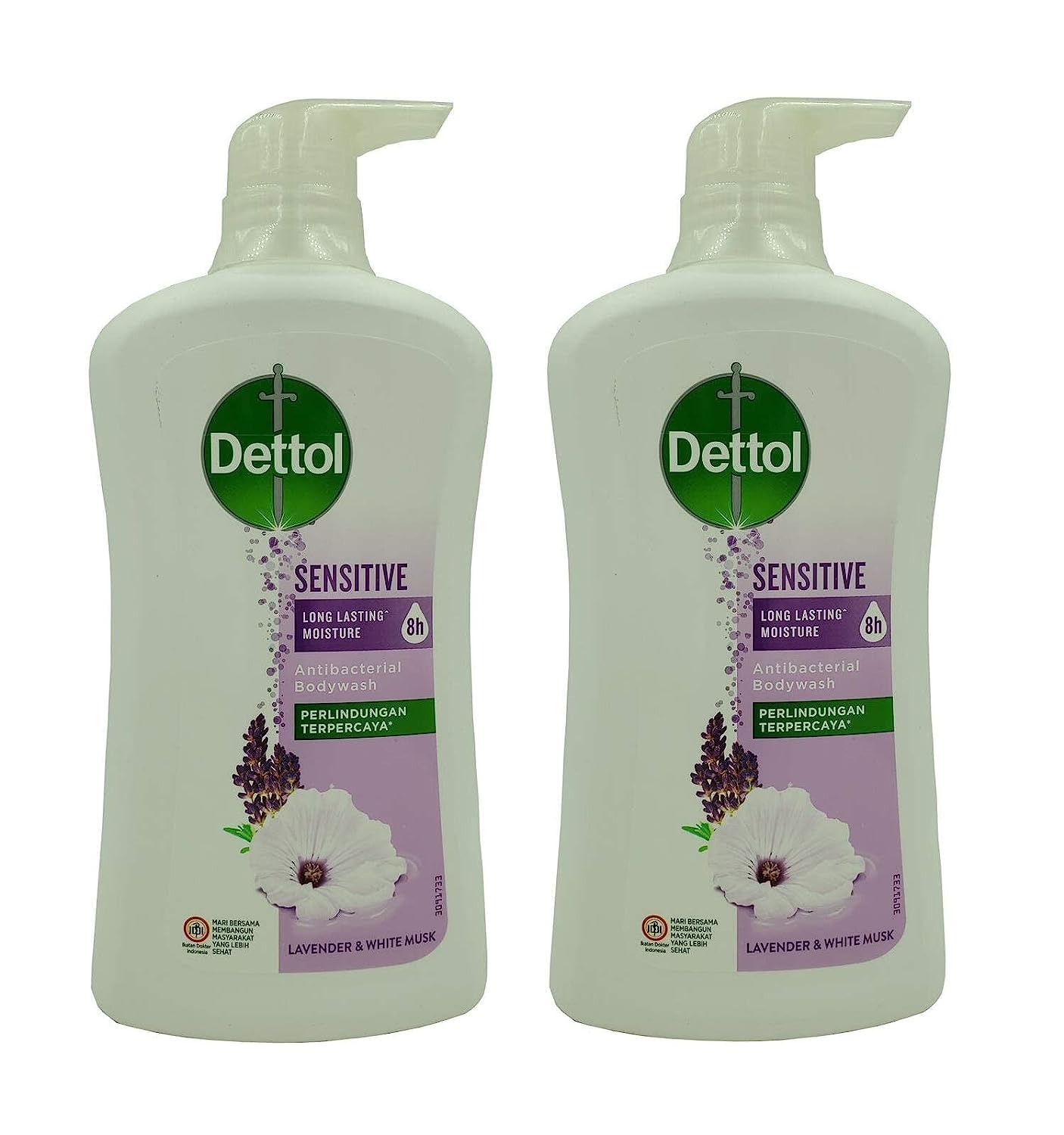 Dettol Anti Bacterial pH-Balanced Body Wash, Sensitive, 21.1 Oz / 625 Ml (Pack of 2) for Moisturizing