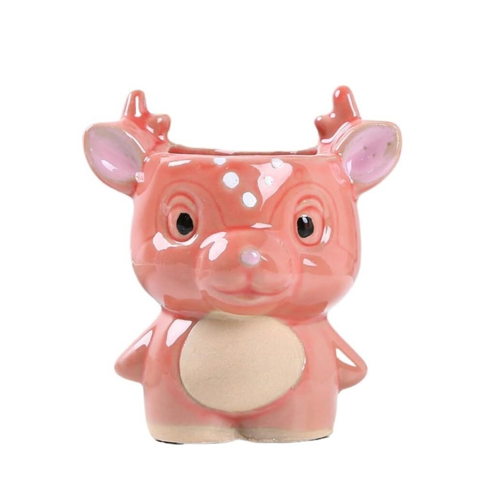 MDNIPQBAM natural Ceramic Deer Succulent Plant Pot Suitable For Herbs And Cactus Containers for garden(E)
