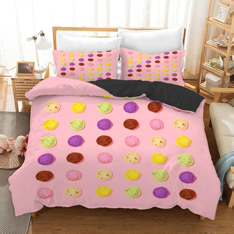 Housse de couette 220x240 rose au motif nourriture pour réveiller la déco de la chambre adulte