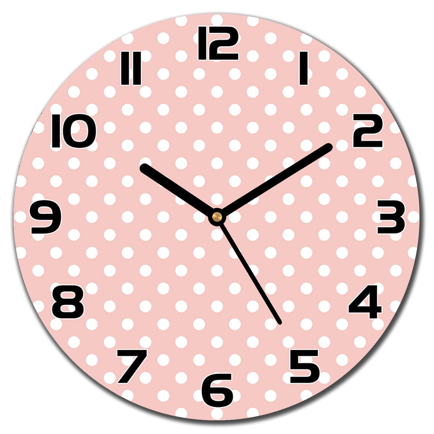 Horloge murale en verre Coloray lisible et sûre à pois pour salon et cuisine
