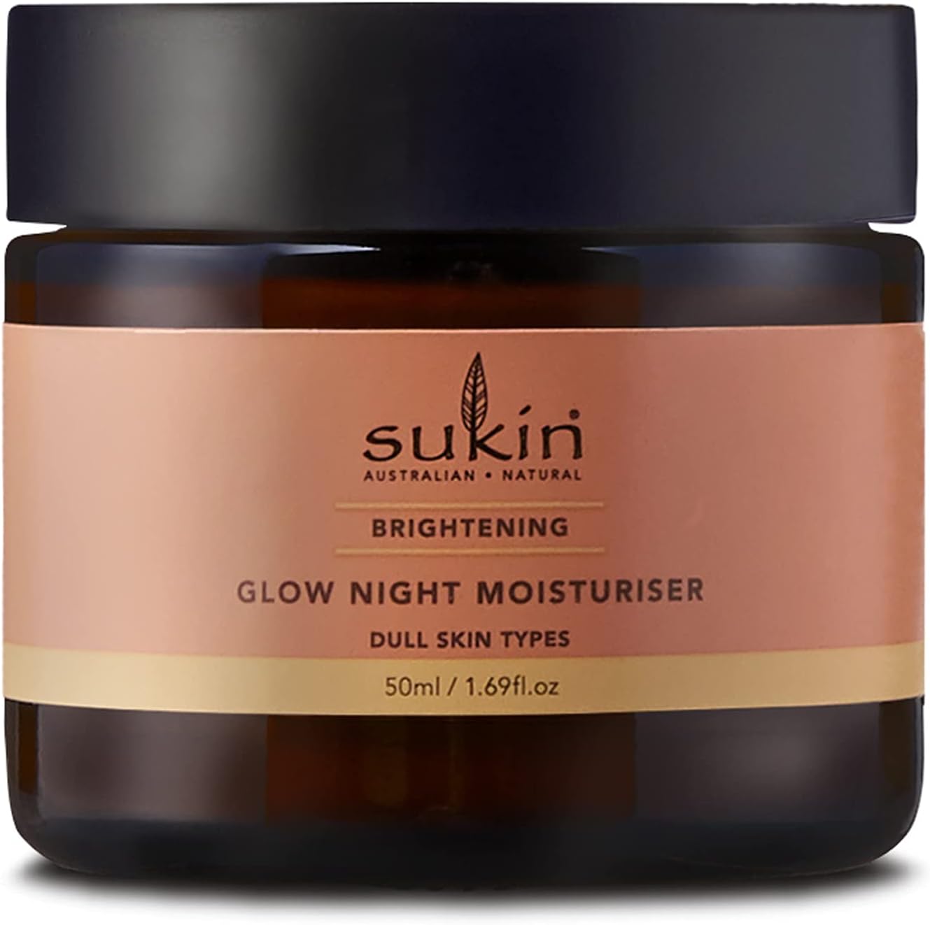 Sukin Brightening Glow Night Moisturiser with Kakadu Plum & Vitamin E, 1.69 Ounce