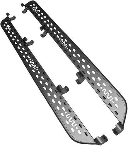 FREEMOTOR802 Compatible con Ford Bronco 2021-2023 de 4 puertas, 2 estribos de acero de tungsteno negro sin pintar, barras de Nerf con escalón