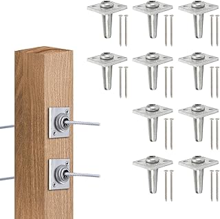 Trellis Anchors, 10Pcs Aluminum Trellis Tighteners One Way Anchor Vises Grape Trelli Coated Wire Tightening Vice for 8-11 Gauge to Build Trellising Vineyards Fence Tensioning Arbor with Screws