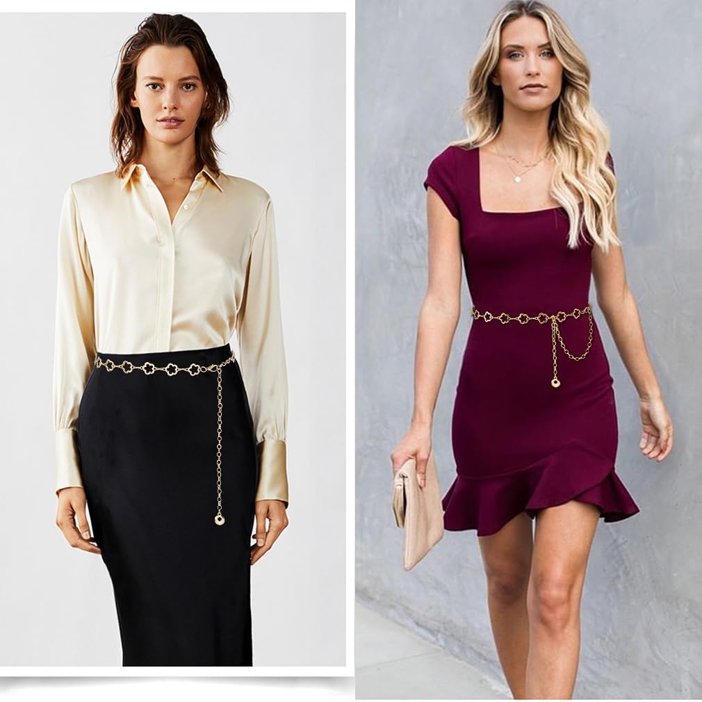 Glamorstar Hollow Flower Belt for Women Waist Chain Belts for Dresses - Image 2