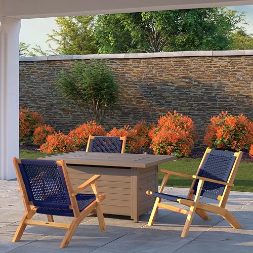 Balkene Home Wooden Outdoor Lounge Chair - Blue by Balkene Home - Image 6