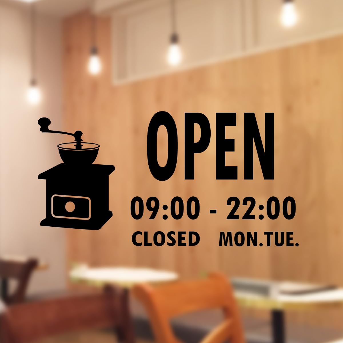 Amazon.co.jp: 【営業時間ステッカー】Cafe 定休日 組み合わせできる