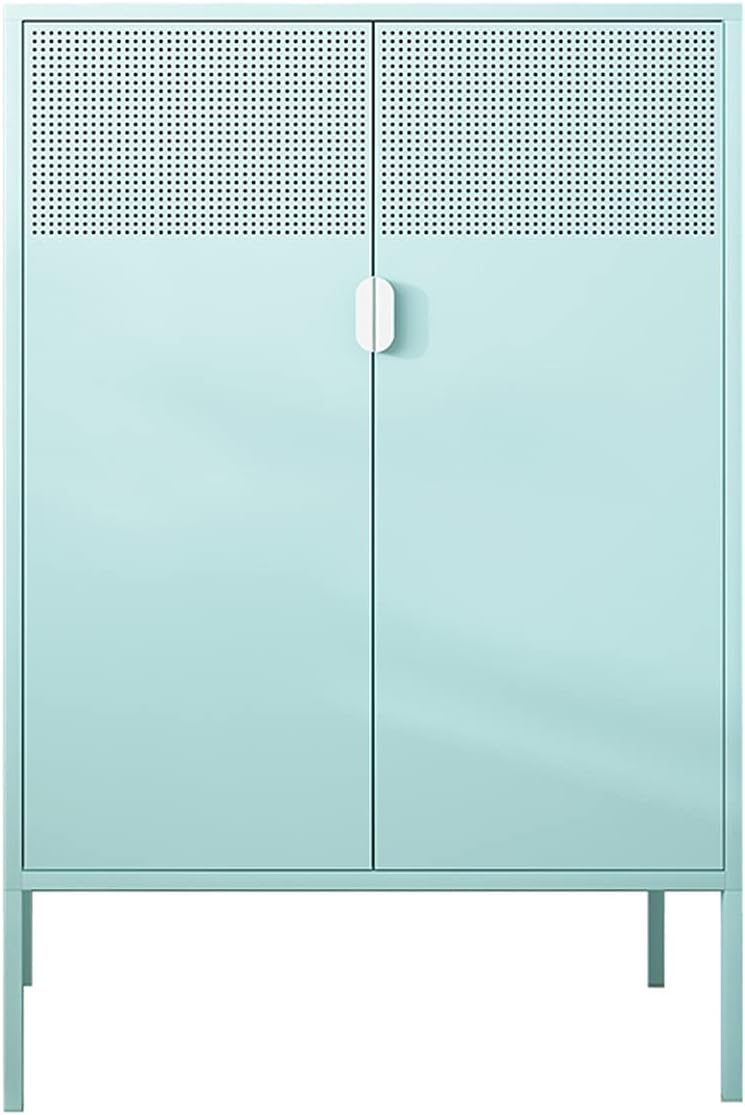 Wine Cabinet Wine Cabinet, Metal Wine Storage Cabinet,for Home Decor, Bar, Living Room, Kitchen, Blue Freestanding Wine Racks & Cabinets