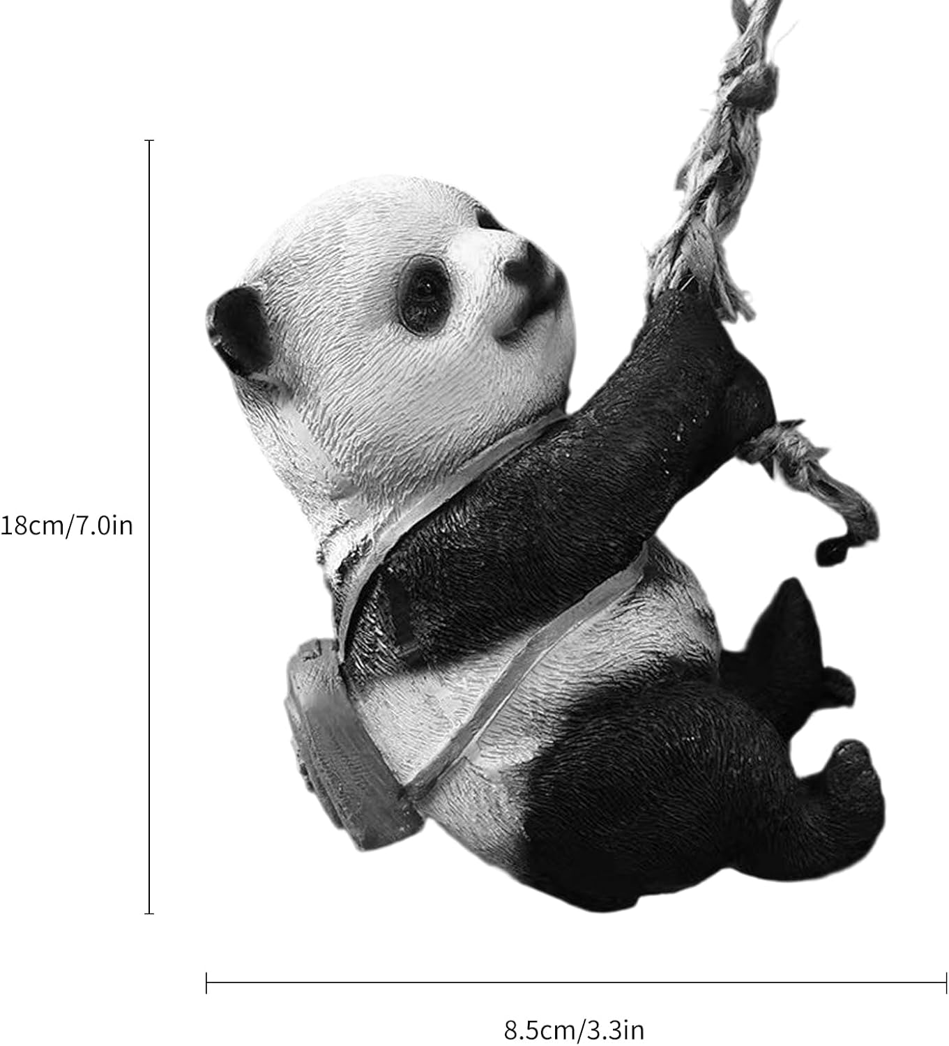 Adorable Climbing Panda Bear Statue Whimsical Tree Hugger Panda Decor Durable Resin Outdoor Yard Art Fairy Garden Accessories PandaGifts for Women for Birthday Decorations