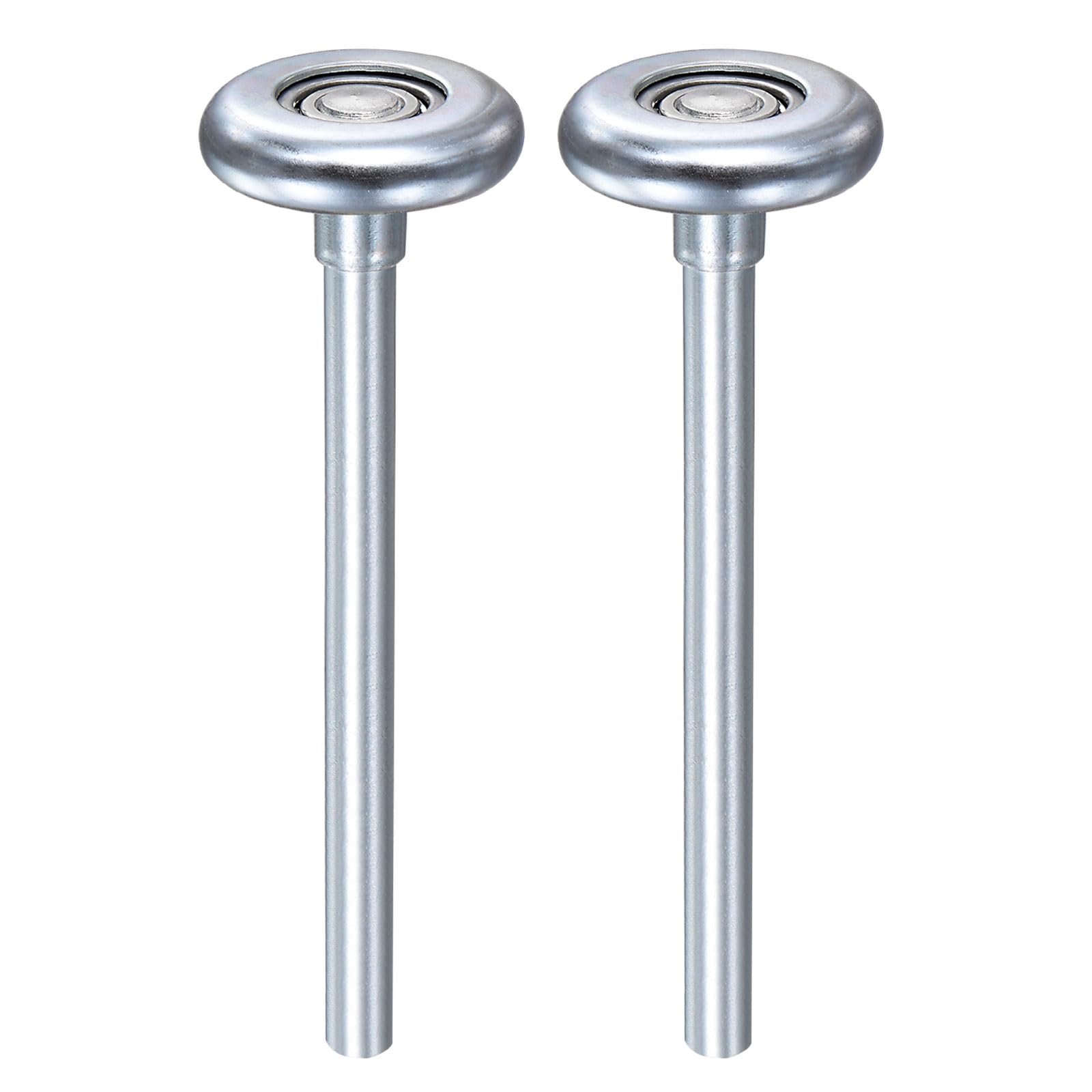 uxcell 2pcs 1.8" Steel Garage Door Rollers for 2" Garage Track, 7" Long Stem Roller Wheels, Precision Bearing 10 Balls, Silver Tone